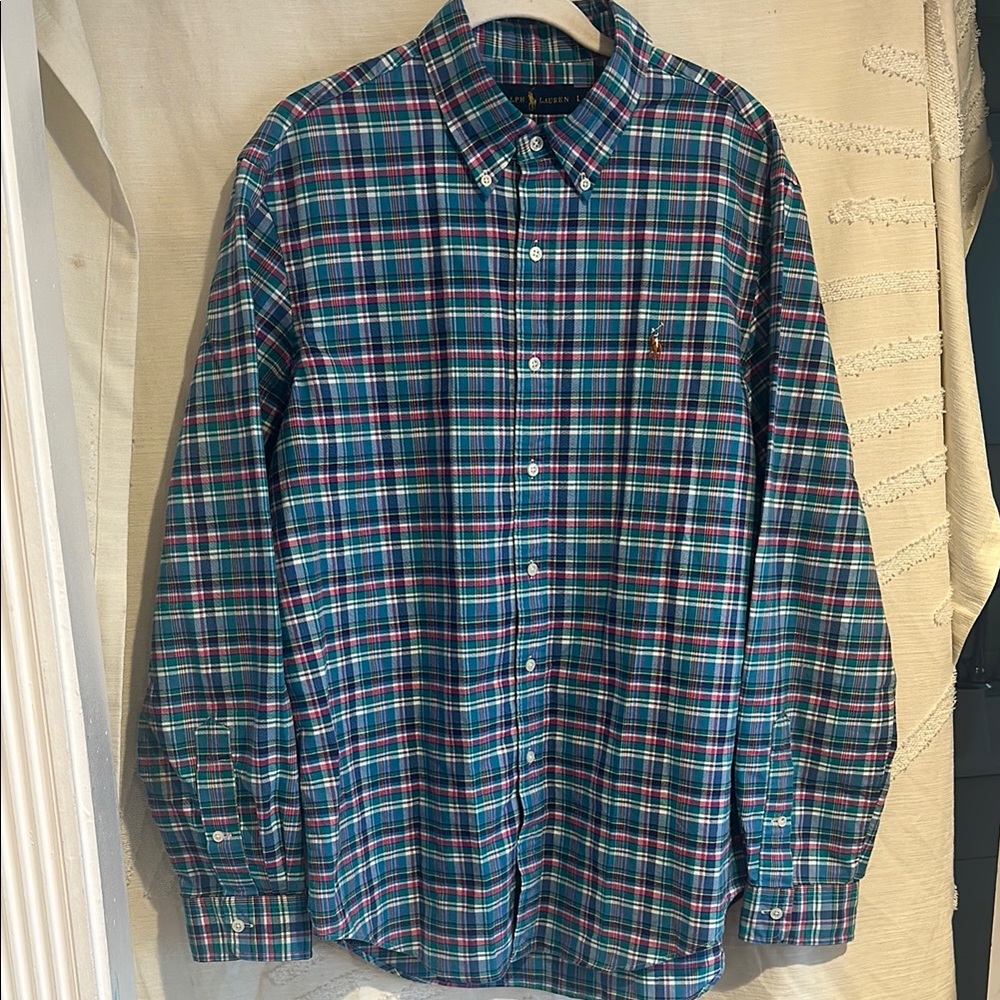 Polo by Ralph Lauren Men's Blue Plaid Shirt Size Large